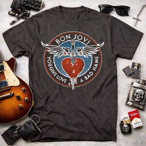 Bon Jovi You Give Love A Bad Name Graphic Tee | Classic Rock Band Shirt